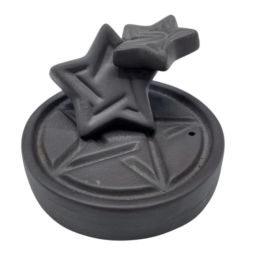 Polished Backflow Incense Burner - Pentagon Falls featuring natural patterning and unique variations - Positive Faith Hope Love