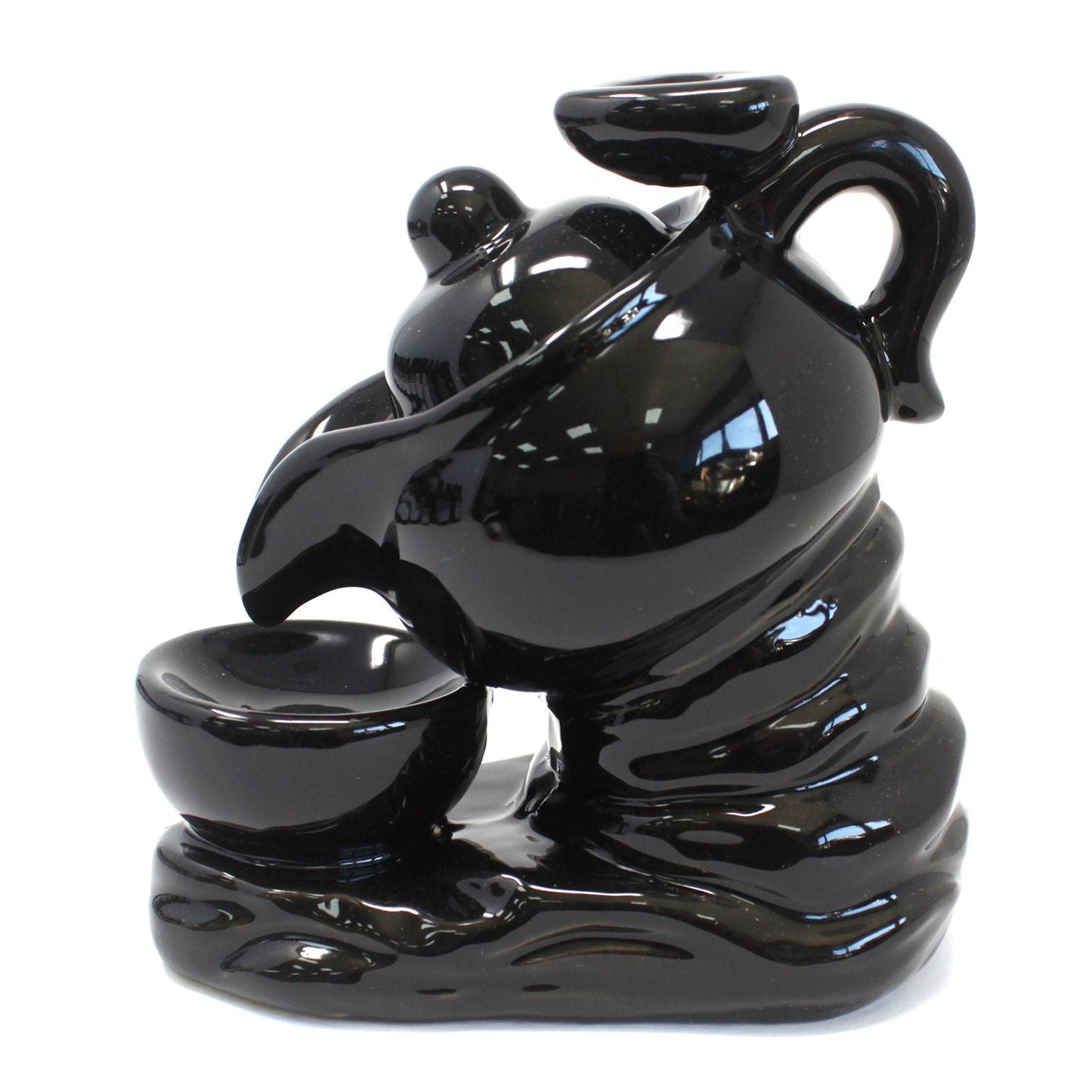 Polished Backflow Incense Burner Tea Pot 1 featuring natural patterning and unique variations - Positive Faith Hope Love