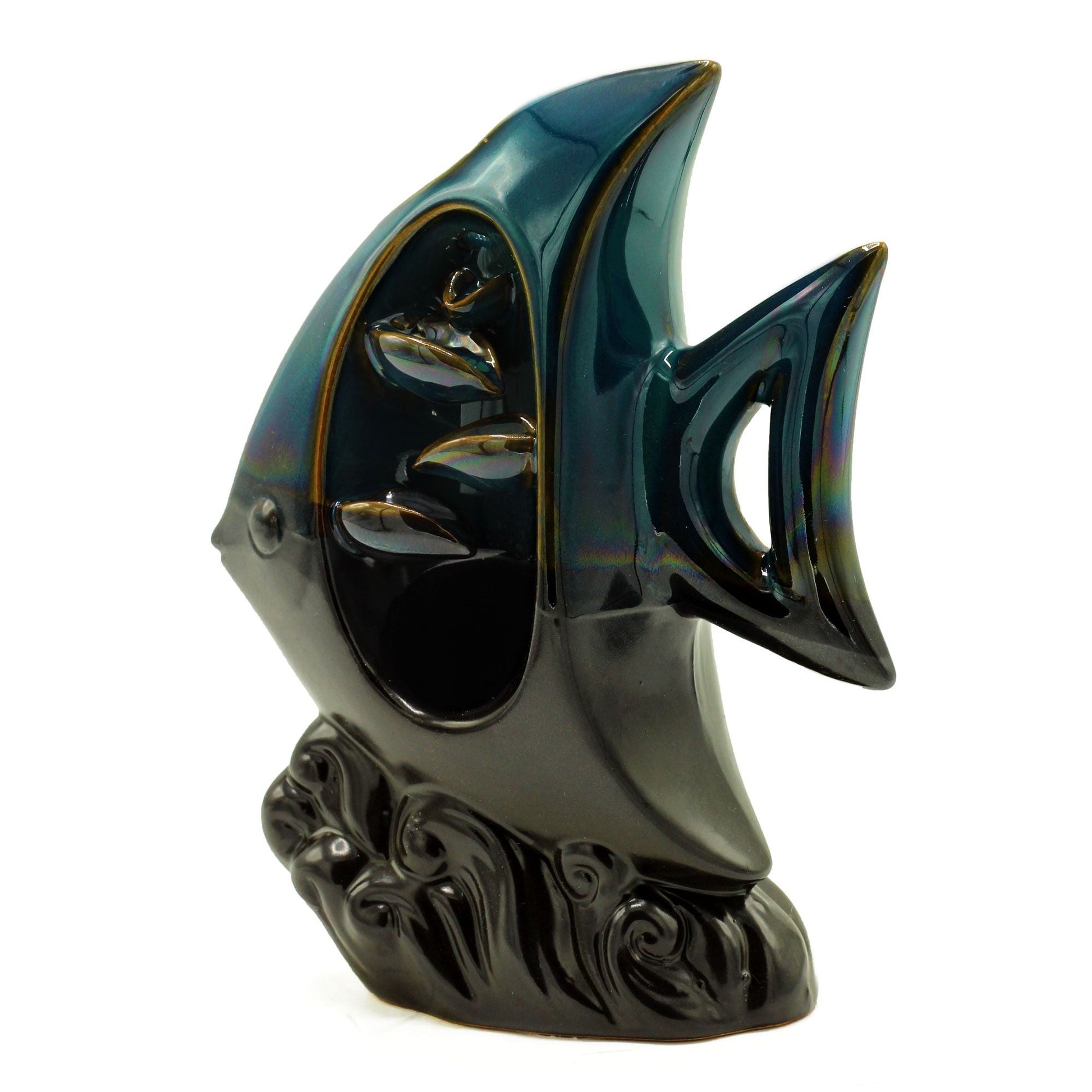 Polished Backflow Incense Burner - Tropical Fish featuring natural patterning and unique variations - Positive Faith Hope Love