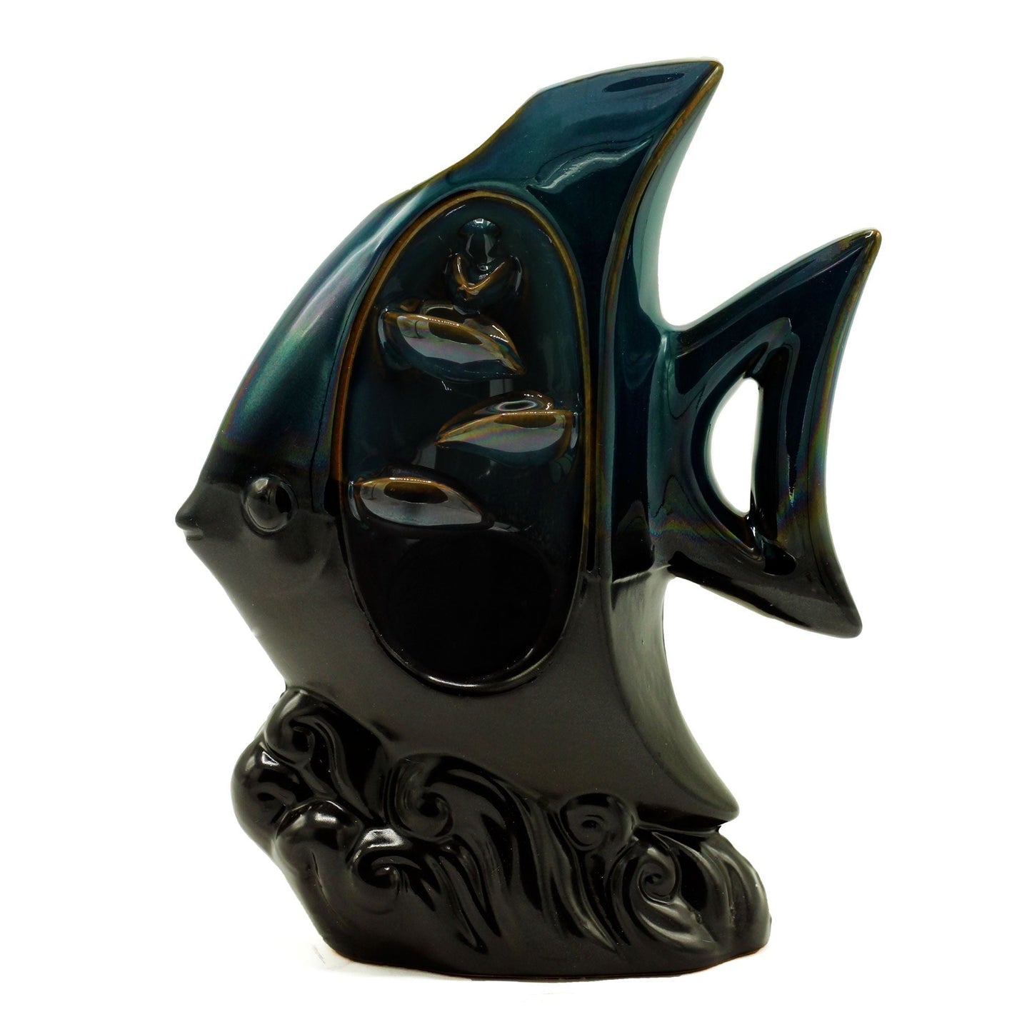 Polished Backflow Incense Burner Tropical Fish featuring natural patterning and unique variations - Positive Faith Hope Love