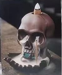 Backflow Incense Burner - Weeping Skull - Positive Faith Hope Love