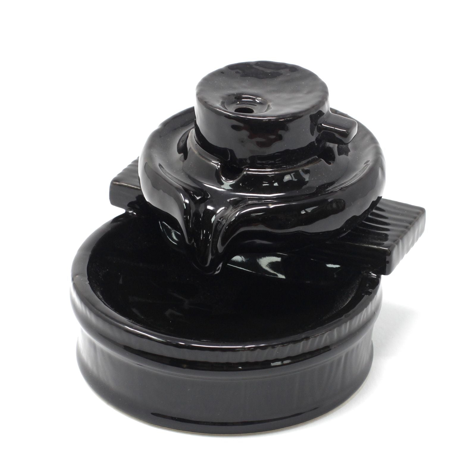 Polished Backflow Incense Burner - Zen Flow featuring natural patterning and unique variations - Positive Faith Hope Love