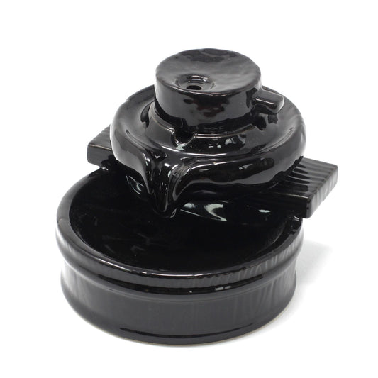 Polished Backflow Incense Burner - Zen Flow featuring natural patterning and unique variations - Positive Faith Hope Love