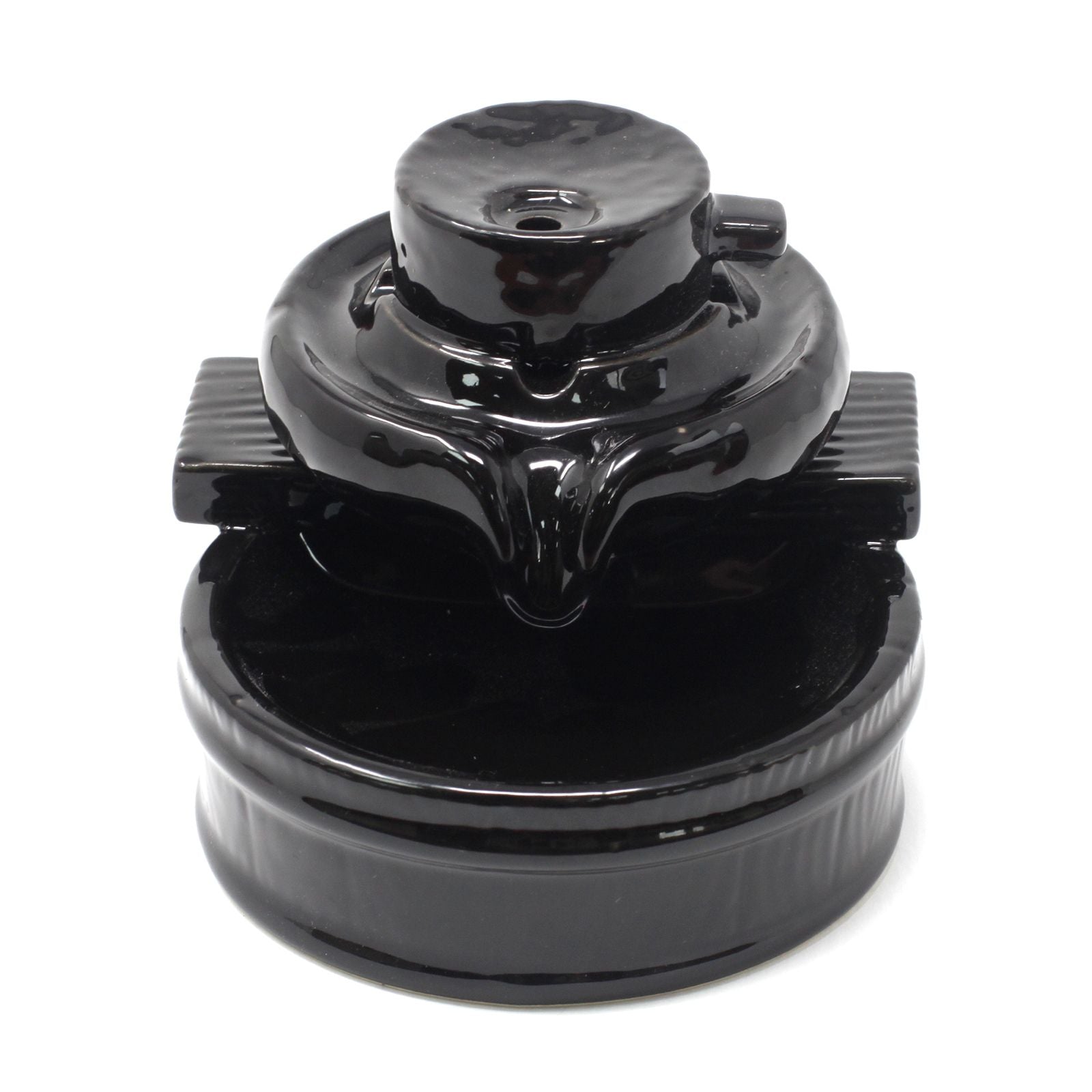 Polished Backflow Incense Burner Zen Flow 1 featuring natural patterning and unique variations - Positive Faith Hope Love