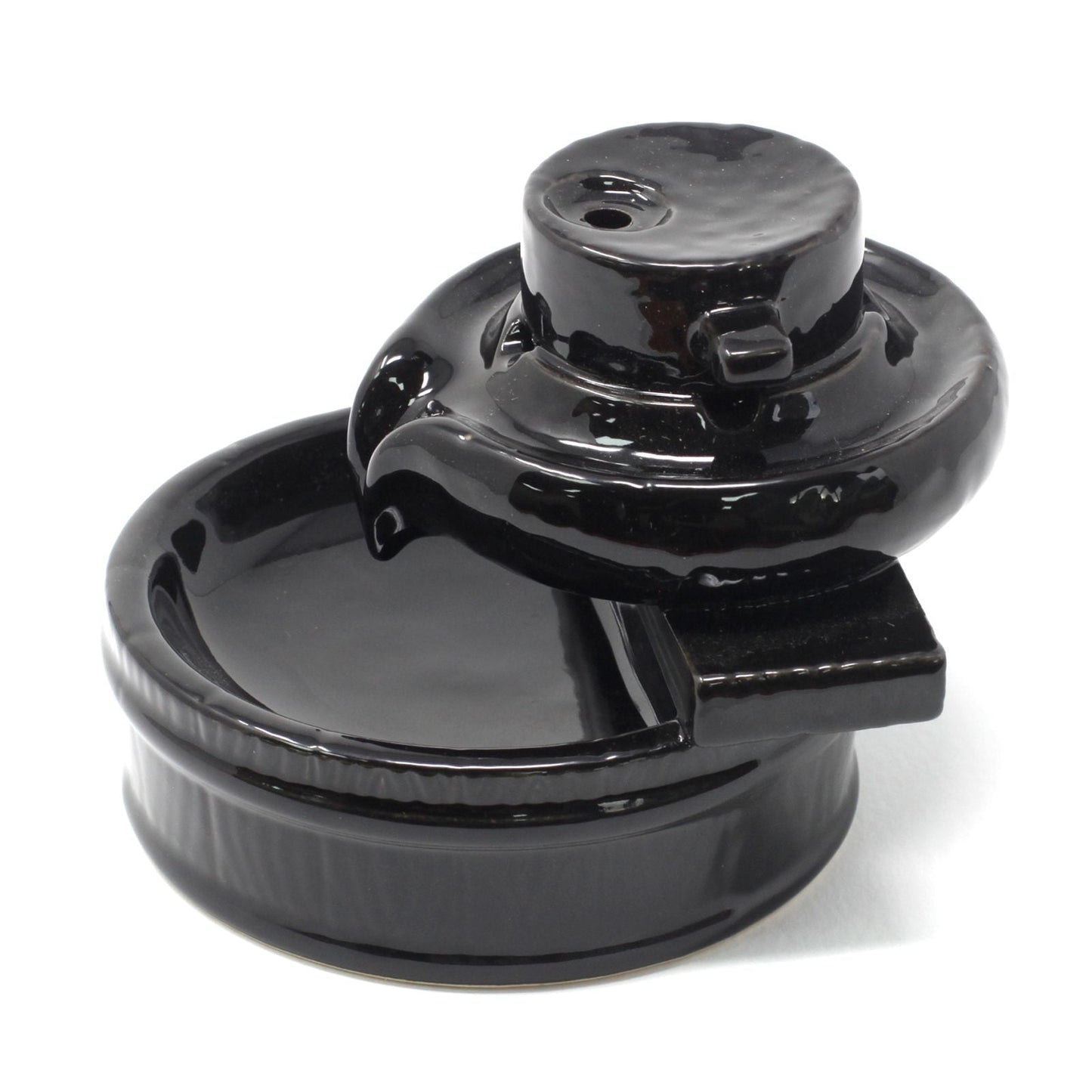 Polished Backflow Incense Burner Zen Flow 1 featuring natural patterning and unique variations - Positive Faith Hope Love