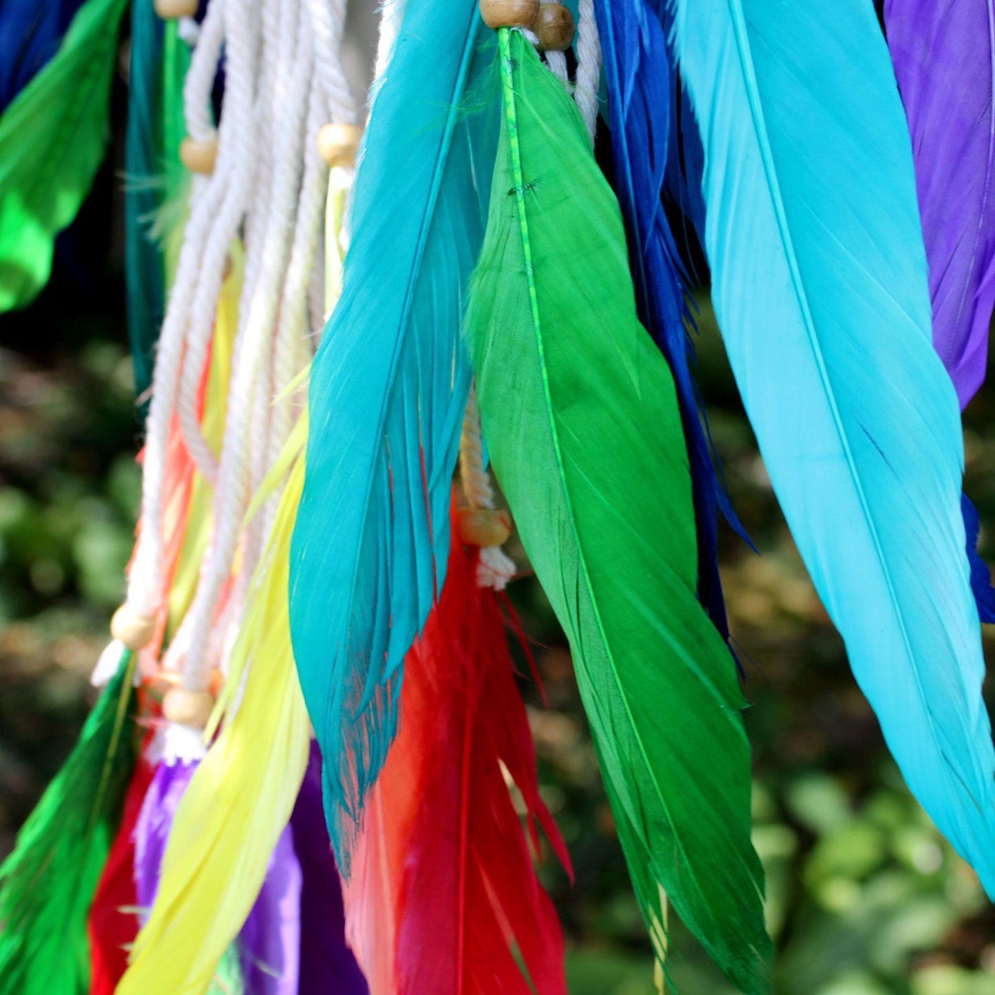 Polished Bali Dream Catchers Med Multi Pyramid featuring natural patterning and unique variations - Positive Faith Hope Love