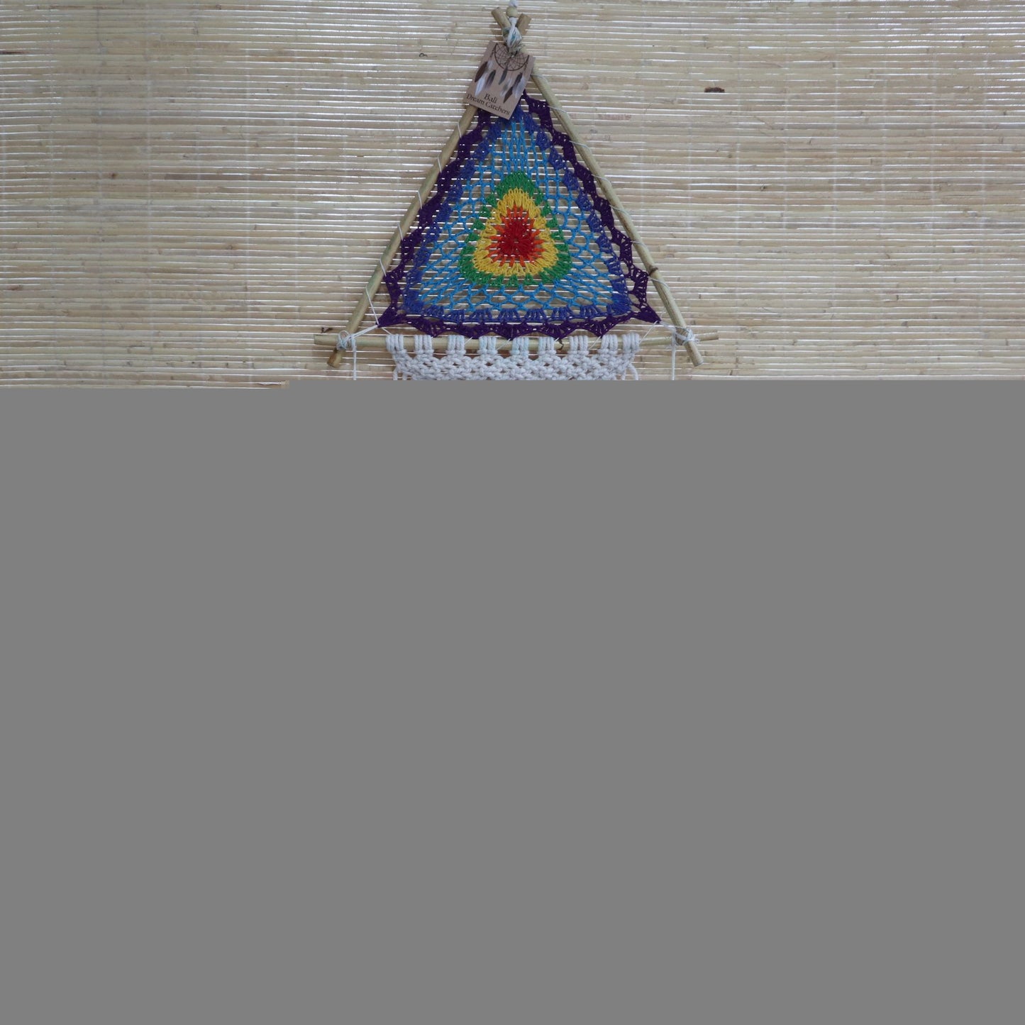 Polished Bali Dream Catchers Med Multi Pyramid featuring natural patterning and unique variations - Positive Faith Hope Love