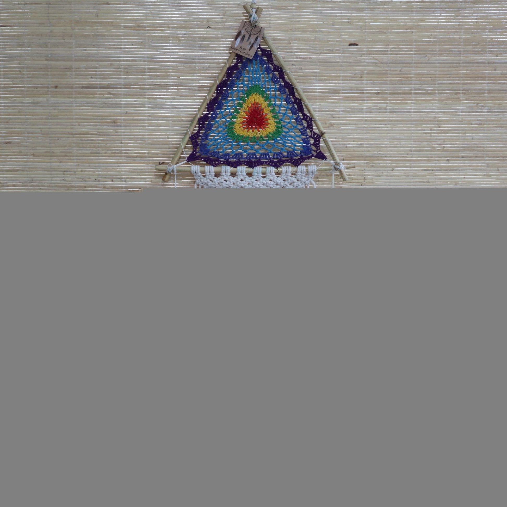 Polished Bali Dream Catchers Med Multi Pyramid featuring natural patterning and unique variations - Positive Faith Hope Love