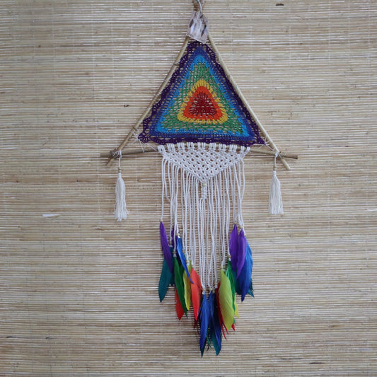 Polished Bali Dreamcatchers - Large Multi Pyramid featuring natural patterning and unique variations - Positive Faith Hope Love