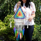 Polished Bali Dreamcatchers Large Multi Pyramid featuring natural patterning and unique variations - Positive Faith Hope Love