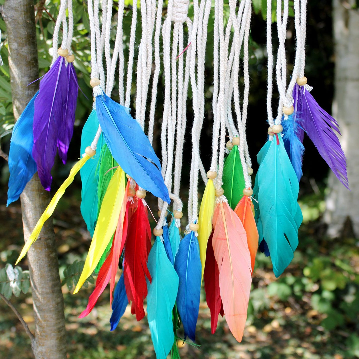 Polished Bali Dreamcatchers Large Multi Pyramid featuring natural patterning and unique variations - Positive Faith Hope Love