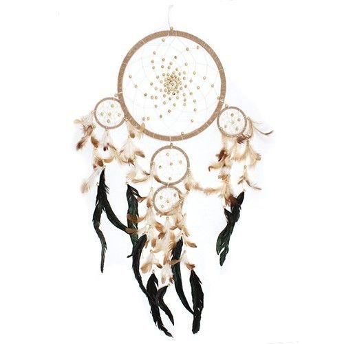 Polished Bali Dreamcatchers - Large Round - Cream/Coffee/Choc featuring natural patterning and unique variations - Positive Faith Hope Love