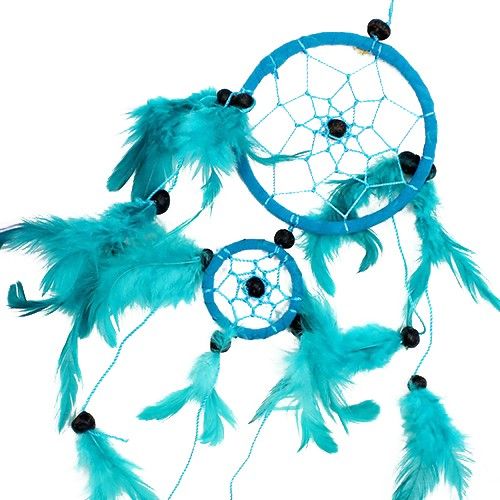 Polished Bali Dreamcatchers - Medium Round - Turq/Pink/Purp featuring natural patterning and unique variations - Positive Faith Hope Love