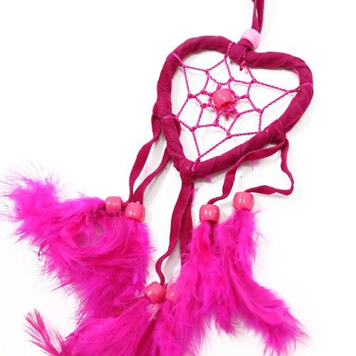 Polished Bali Dreamcatchers - Small Heart - Turq/Pink/Purp featuring natural patterning and unique variations - Positive Faith Hope Love