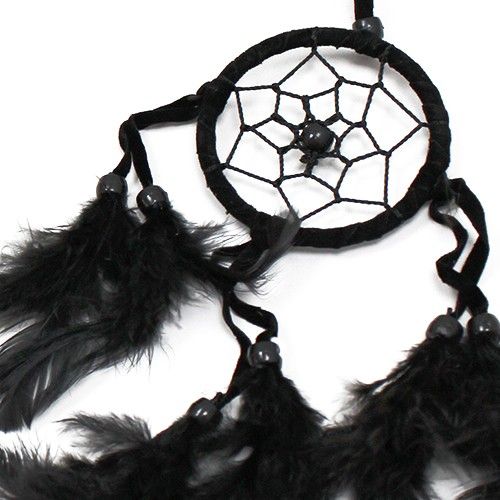 Polished Bali Dreamcatchers - Small Round - Black/White/Red featuring natural patterning and unique variations - Positive Faith Hope Love