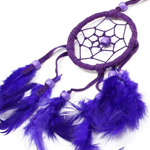 Polished Bali Dreamcatchers Small Round Turqpinkpurp featuring natural patterning and unique variations - Positive Faith Hope Love