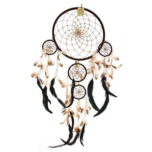 Polished Bali Dreamcatchers - XLarge Round - Cream/Coffee/Choc featuring natural patterning and unique variations - Positive Faith Hope Love