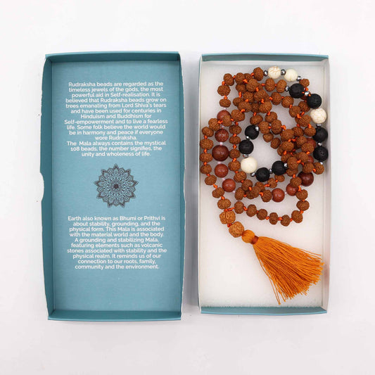 Bali Mala Necklace - Earth Element - Positive Faith Hope Love