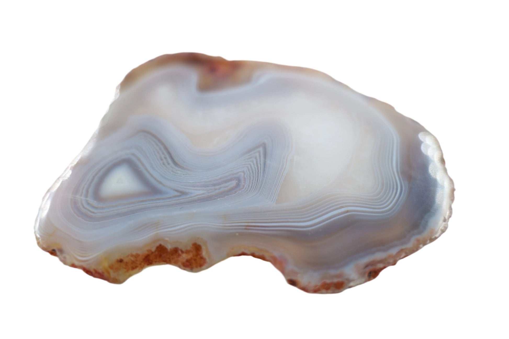 Banded Fortification Agate Slice (150g) - Positive Faith Hope Love