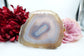 Banded Fortification Agate Slice (190g) - Positive Faith Hope Love