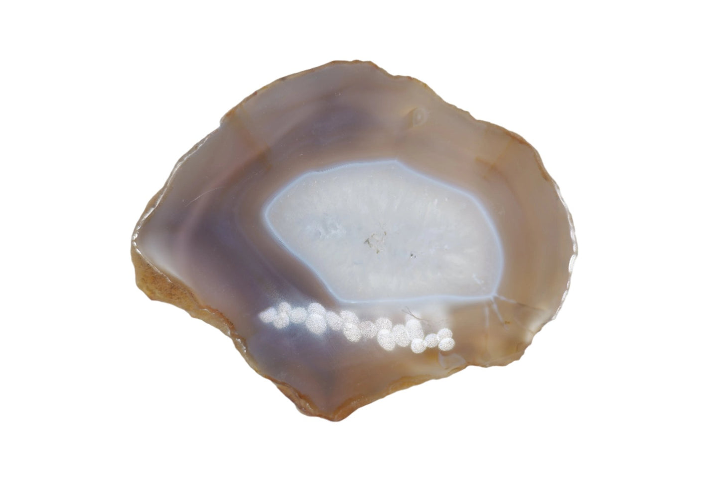 Banded Fortification Agate Slice (225g) - Positive Faith Hope Love