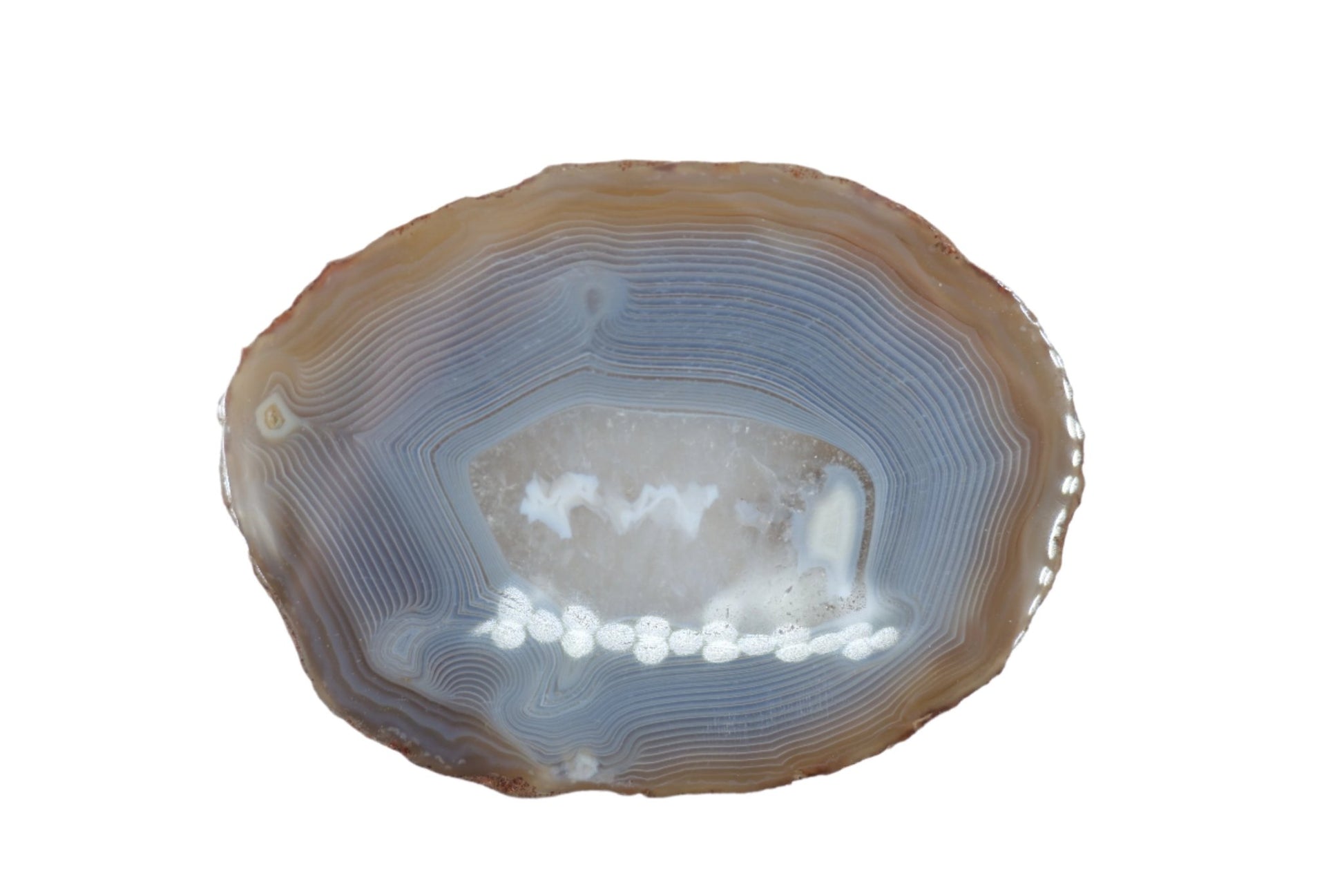 Banded Fortification Agate Slice (235g) - Positive Faith Hope Love