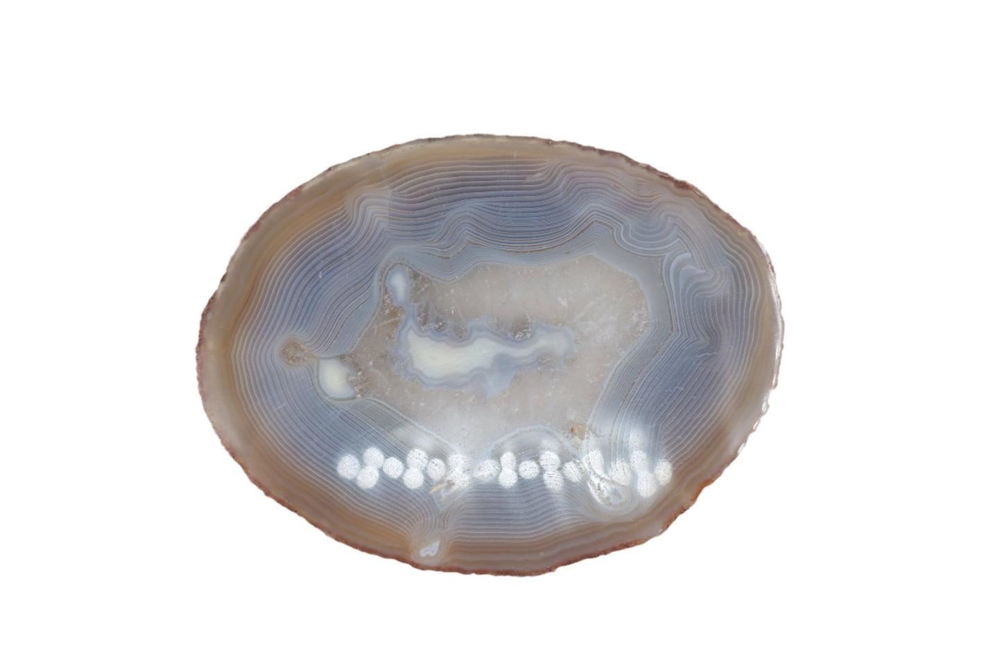 Banded Fortification Agate Slice (260g) - Positive Faith Hope Love