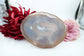 Banded Fortification Agate Slice (260g) - Positive Faith Hope Love