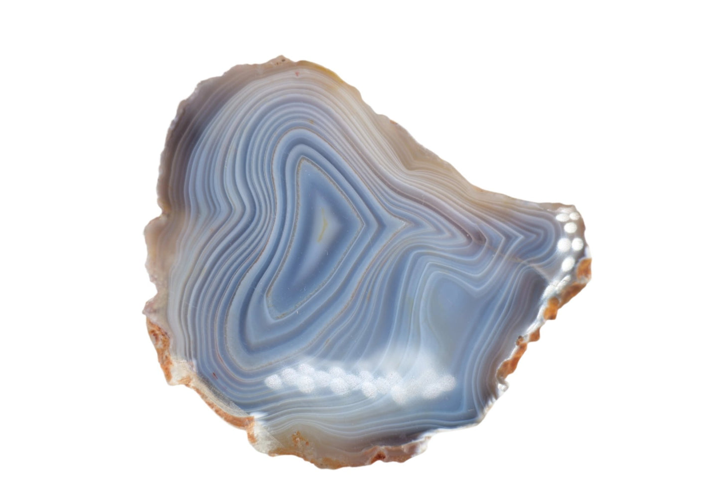 Banded Fortification Agate Slice (270g) - Positive Faith Hope Love