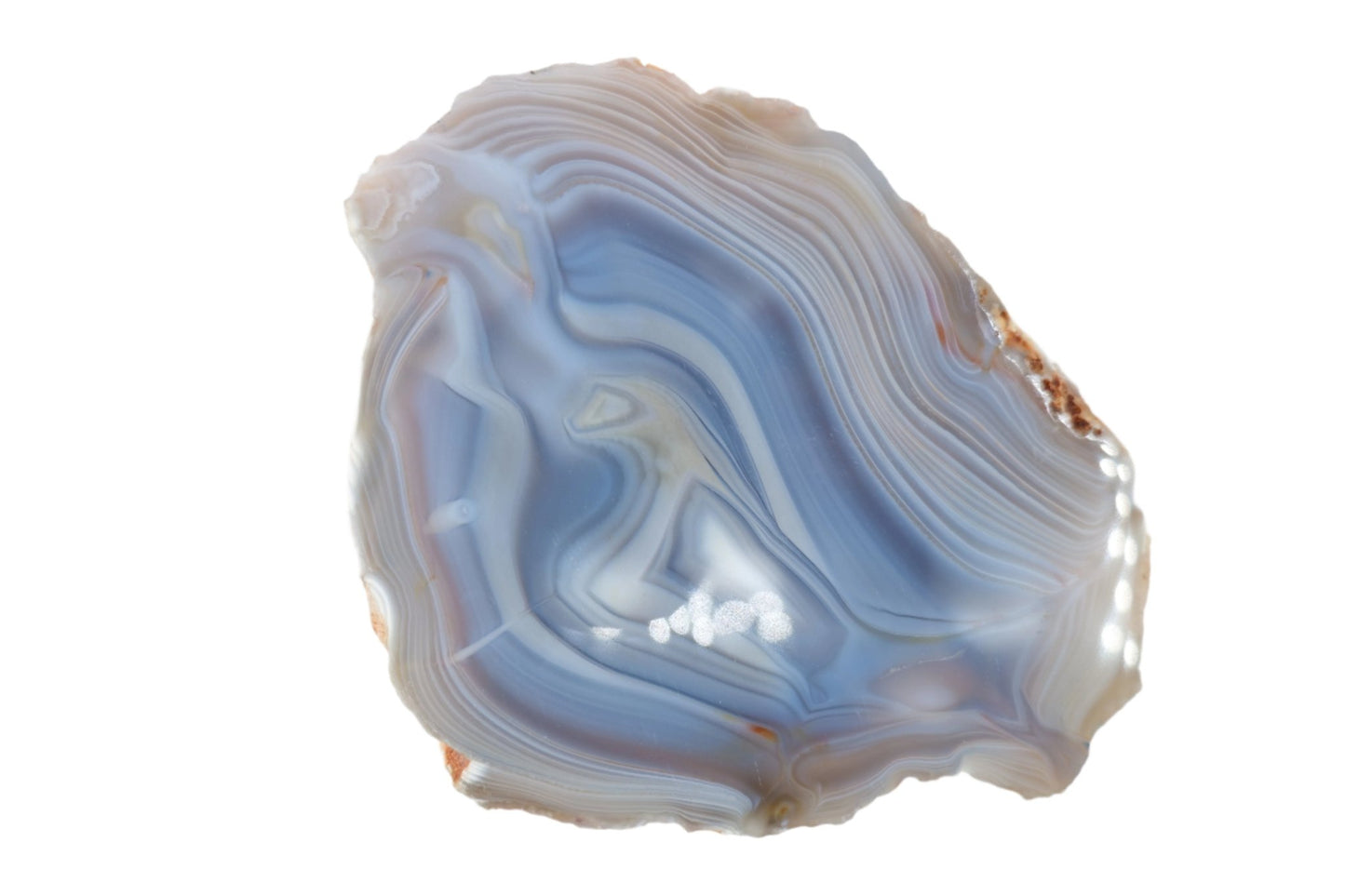 Banded Fortification Agate Slice (305g) - Positive Faith Hope Love