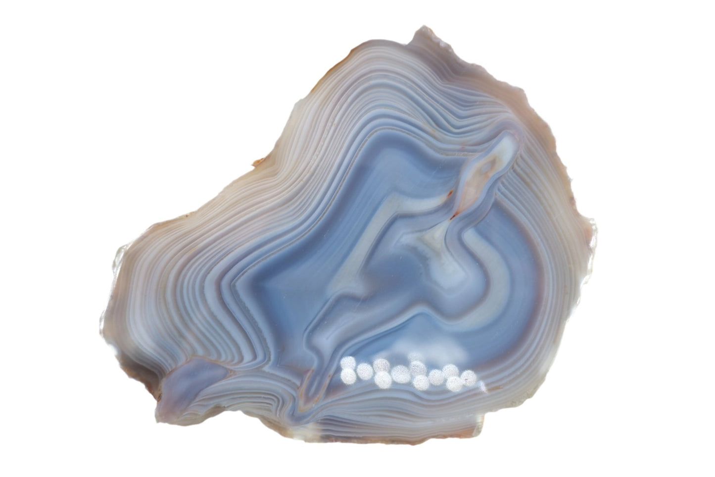 Banded Fortification Agate Slice (320g) - Positive Faith Hope Love