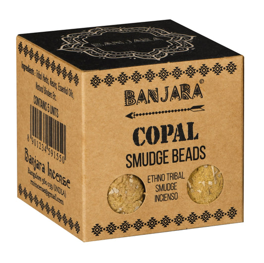 Polished Banjara Smudge Beads - Copal featuring play-of-colour and luminous sheen - Positive Faith Hope Love