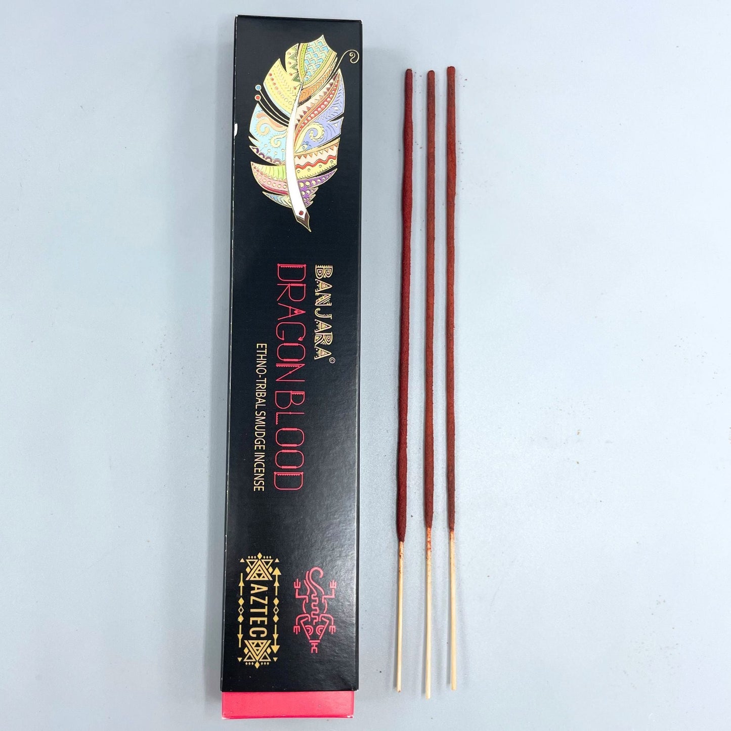 Polished Banjara Tribal Smudge Incense - Dragon Blood featuring natural patterning and unique variations - Positive Faith Hope Love