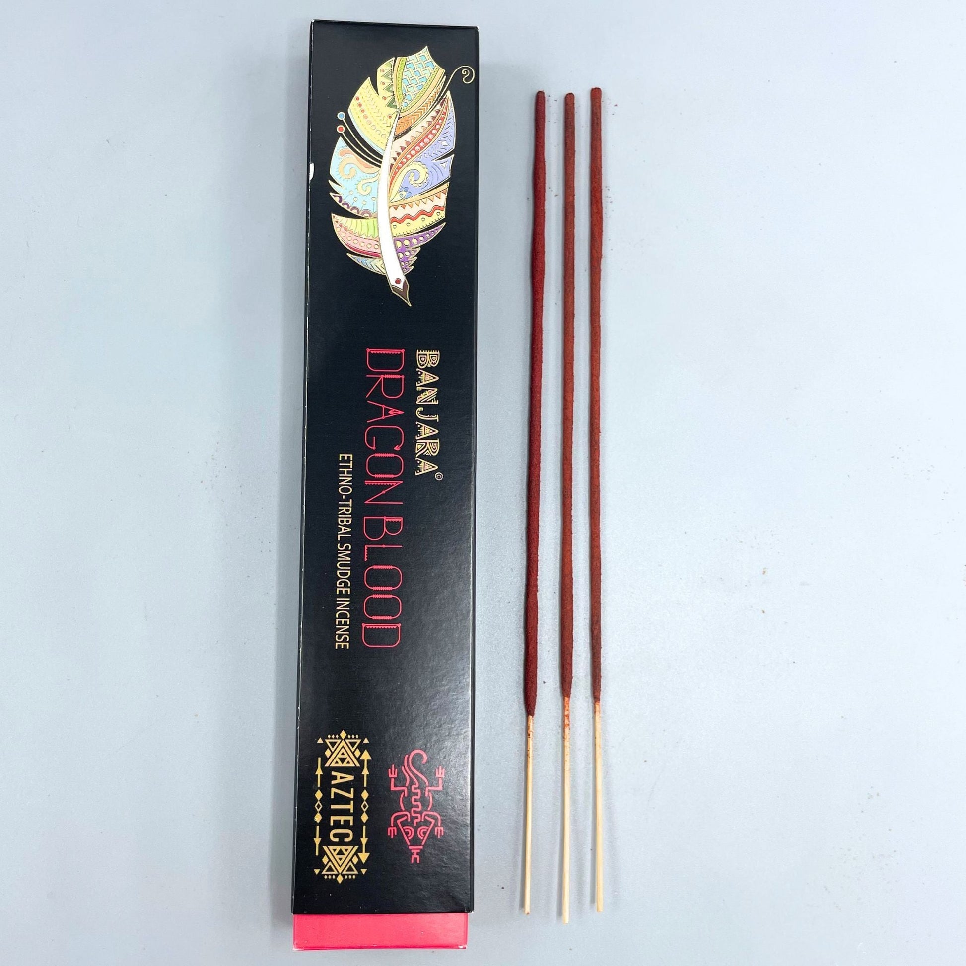 Polished Banjara Tribal Smudge Incense - Dragon Blood featuring natural patterning and unique variations - Positive Faith Hope Love