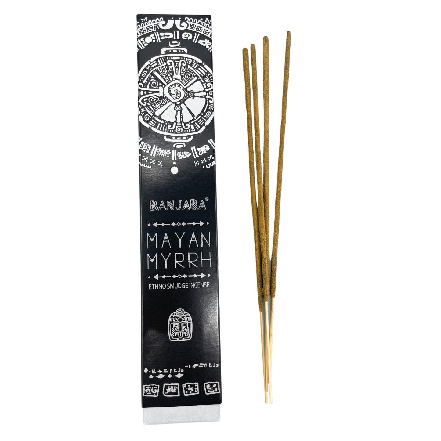Polished Banjara Tribal Smudge Incense - Mayan Myrrh featuring natural patterning and unique variations - Positive Faith Hope Love