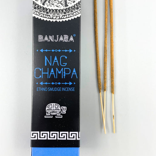 Polished Banjara Tribal Smudge Incense Nag Champa featuring natural patterning and unique variations - Positive Faith Hope Love