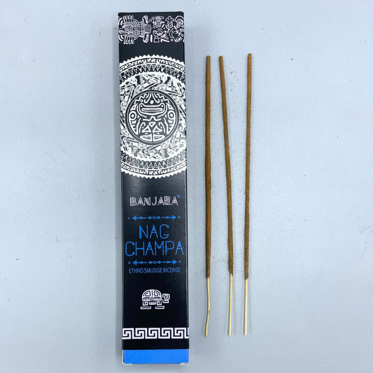 Polished Banjara Tribal Smudge Incense - Nag Champa featuring natural patterning and unique variations - Positive Faith Hope Love