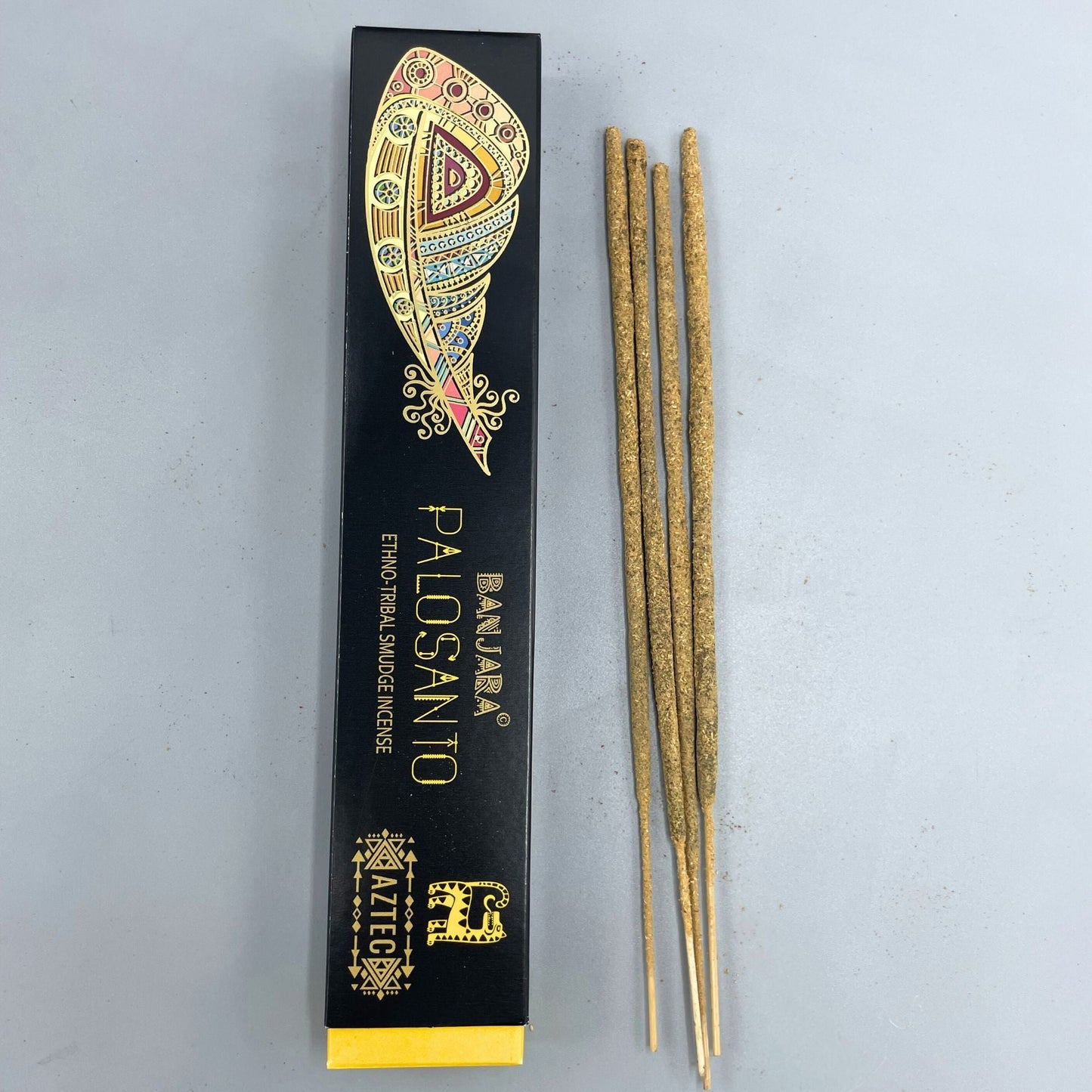 Polished Banjara Tribal Smudge Incense - Palosanto featuring natural patterning and unique variations - Positive Faith Hope Love