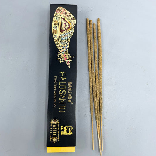Polished Banjara Tribal Smudge Incense - Palosanto featuring natural patterning and unique variations - Positive Faith Hope Love