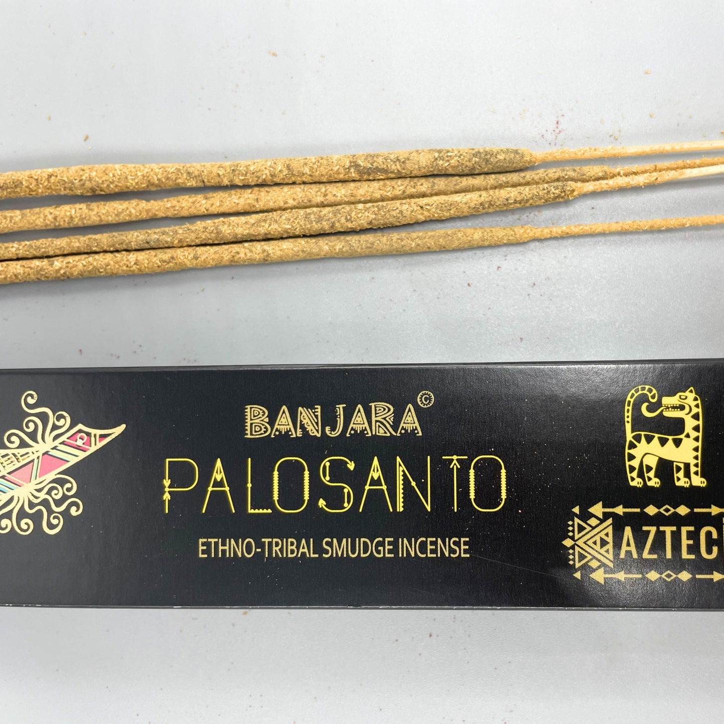 Polished Banjara Tribal Smudge Incense Palosanto featuring natural patterning and unique variations - Positive Faith Hope Love