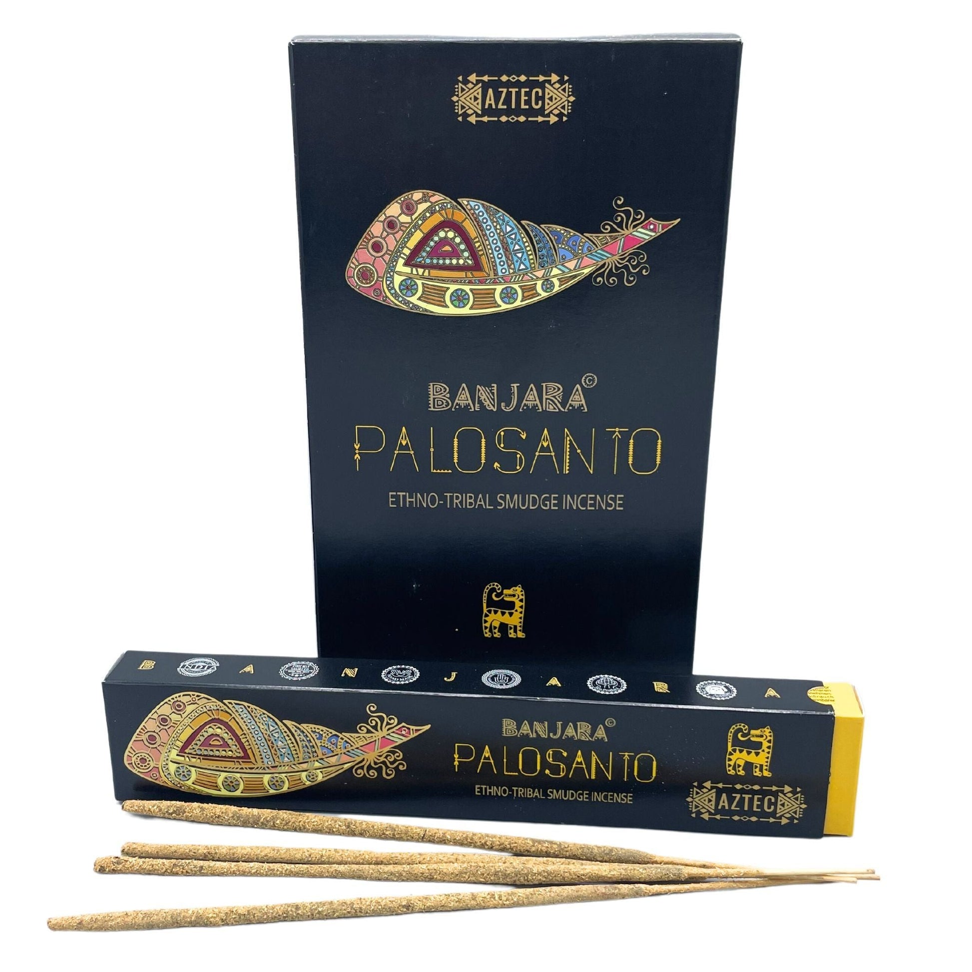 Polished Banjara Tribal Smudge Incense Palosanto featuring natural patterning and unique variations - Positive Faith Hope Love