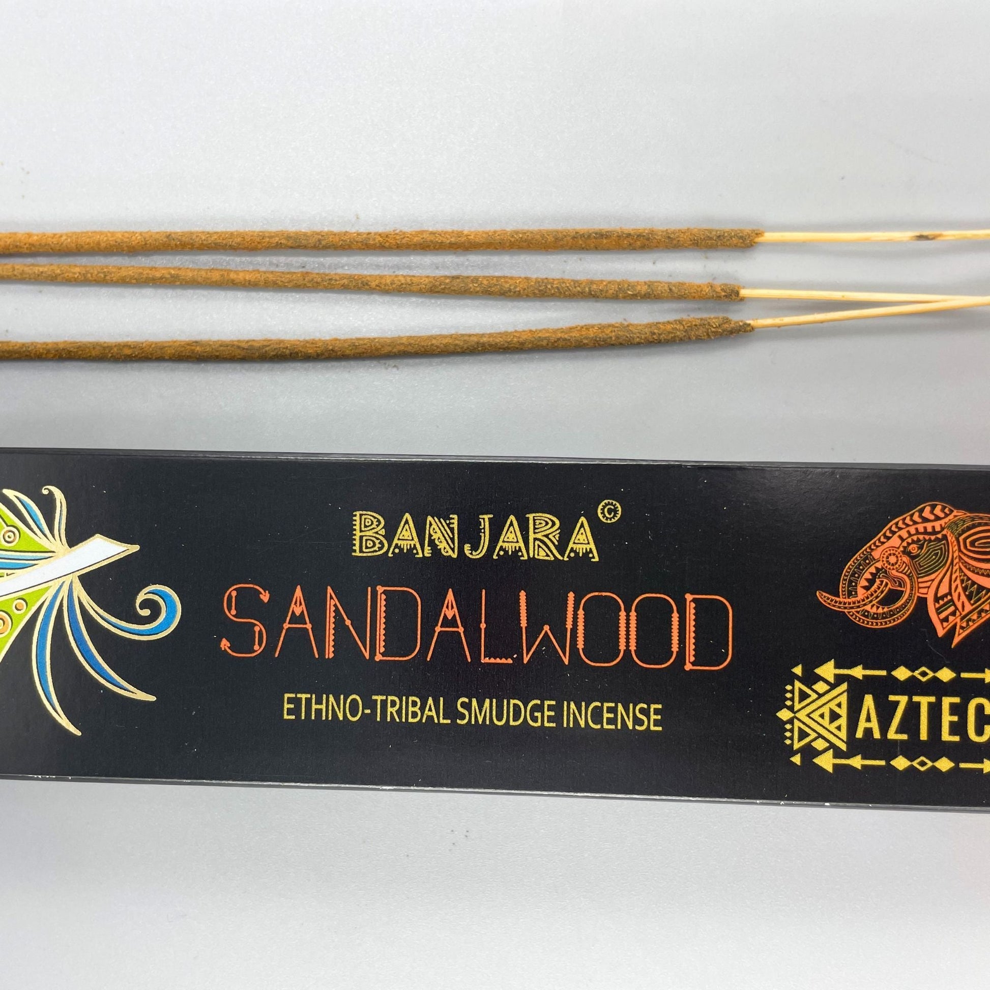 Polished Banjara Tribal Smudge Incense Sandalwood featuring natural patterning and unique variations - Positive Faith Hope Love