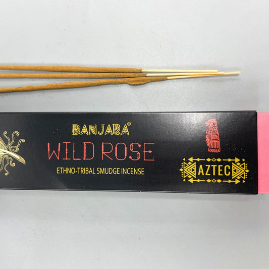 Polished Banjara Tribal Smudge Incense Wild Rose featuring natural patterning and unique variations - Positive Faith Hope Love