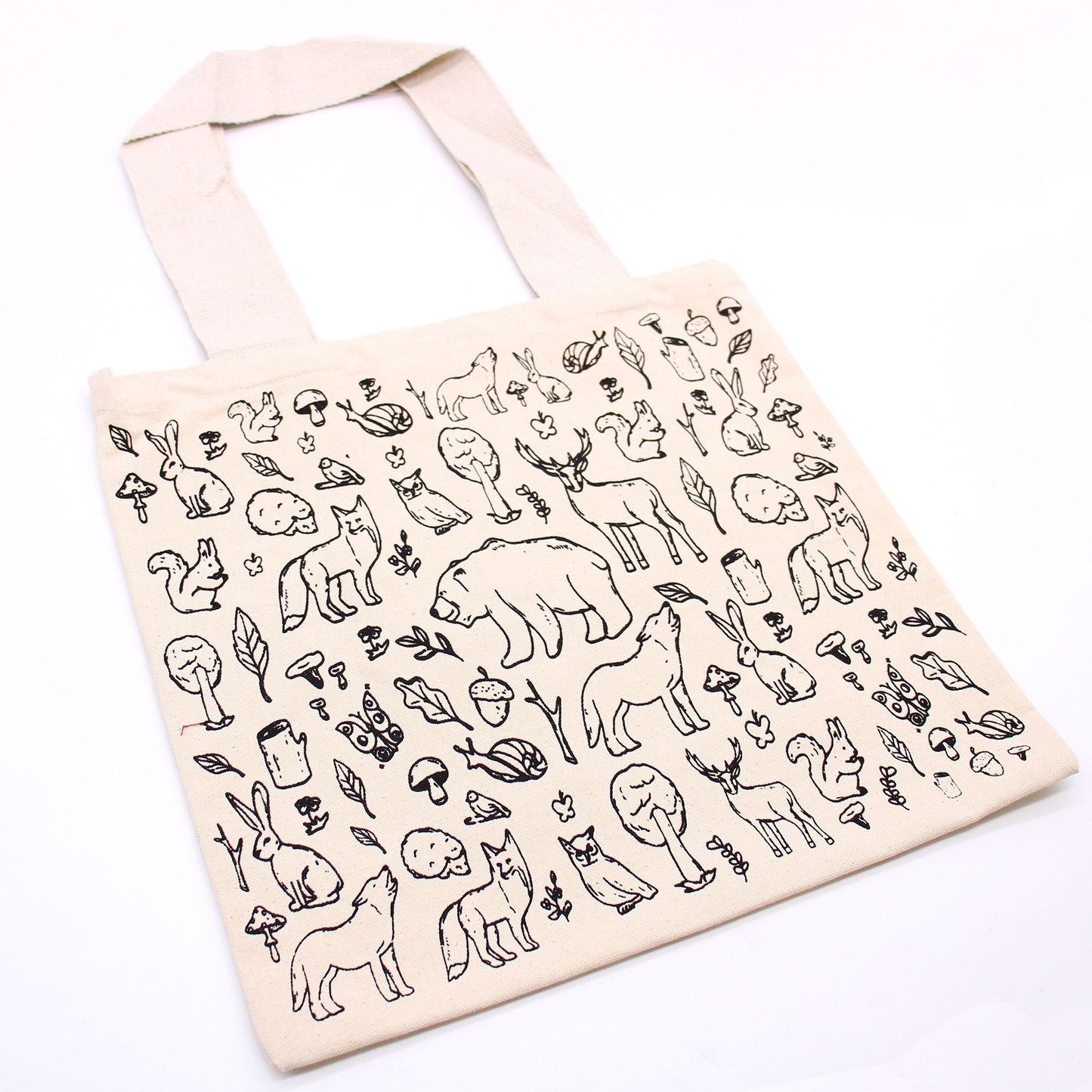 Polished Big Cotton Shopping Bag 38X42Cm Forest Life 10Oz featuring natural patterning and unique variations - Positive Faith Hope Love