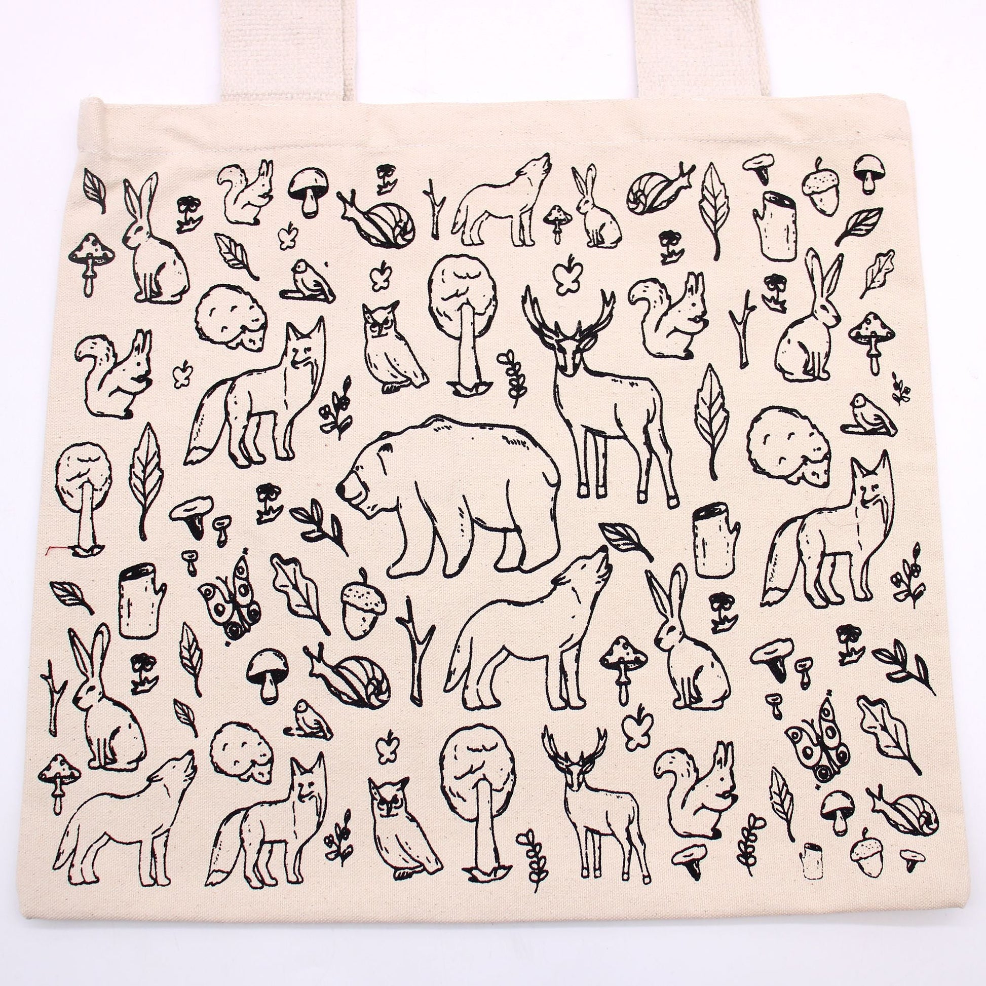 Polished Big Cotton Shopping Bag 38X42Cm Forest Life 10Oz featuring natural patterning and unique variations - Positive Faith Hope Love