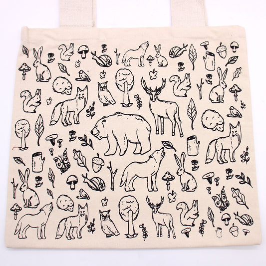 Polished Big Cotton Shopping Bag 38X42Cm Forest Life 10Oz featuring natural patterning and unique variations - Positive Faith Hope Love
