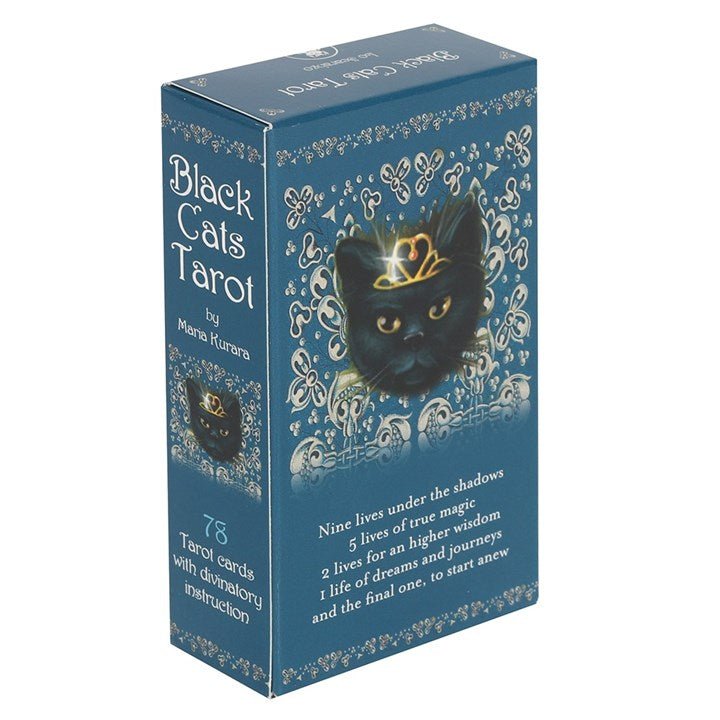 Polished Black Cats Tarot Cards featuring natural patterning and unique variations - Positive Faith Hope Love