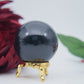 Polished Black Obsidian Sphere 55Mm 230G featuring deep jet-black tone and glassy finish - Positive Faith Hope Love