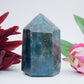 Blue Apatite polished Tower 320grams - Positive Faith Hope Love