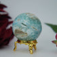 Blue Aragonite Sphere — 149 g (47 mm) - Positive Faith Hope Love